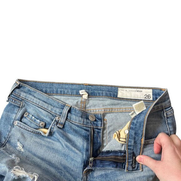 Rag & Bone jeans women's 26 US 2 medium wash the Dre slim boyfriend - Picture 2 of 8